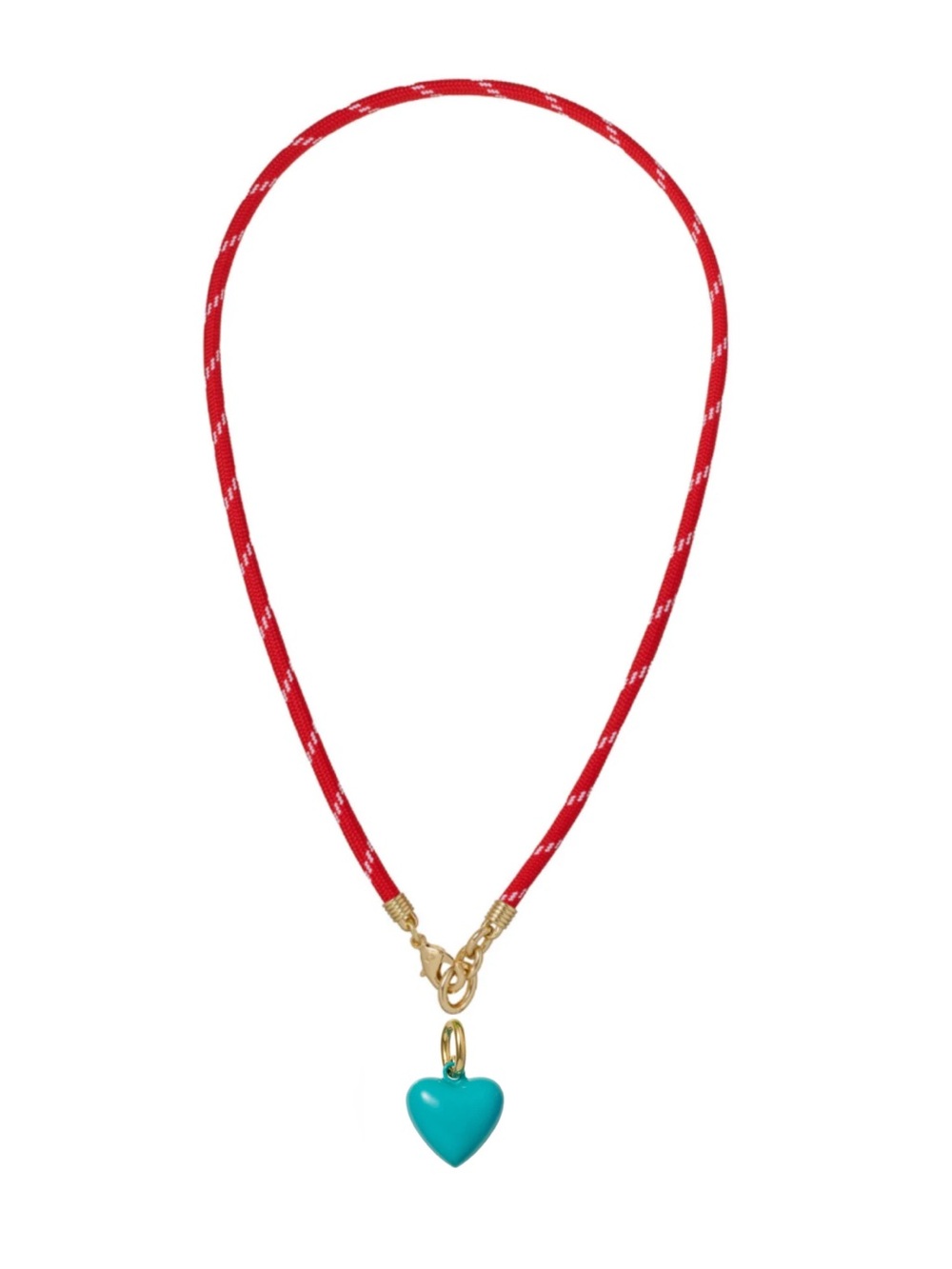 Roxanne Assoulin The Happy
Cord
Charm Necklace Red Cord
Dark Turquoise Heart